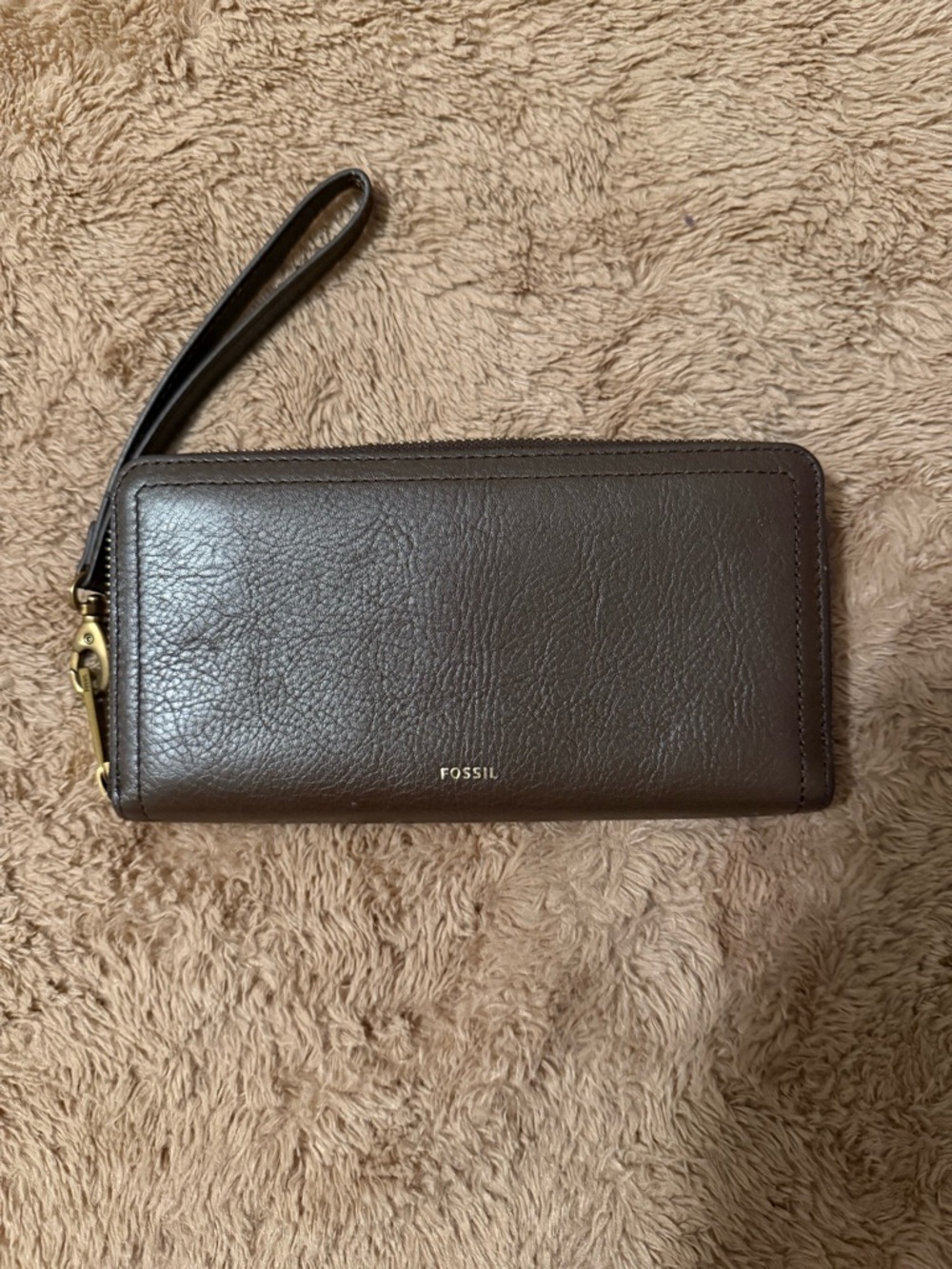 Fossil Brown Leather Wristlet Wallet